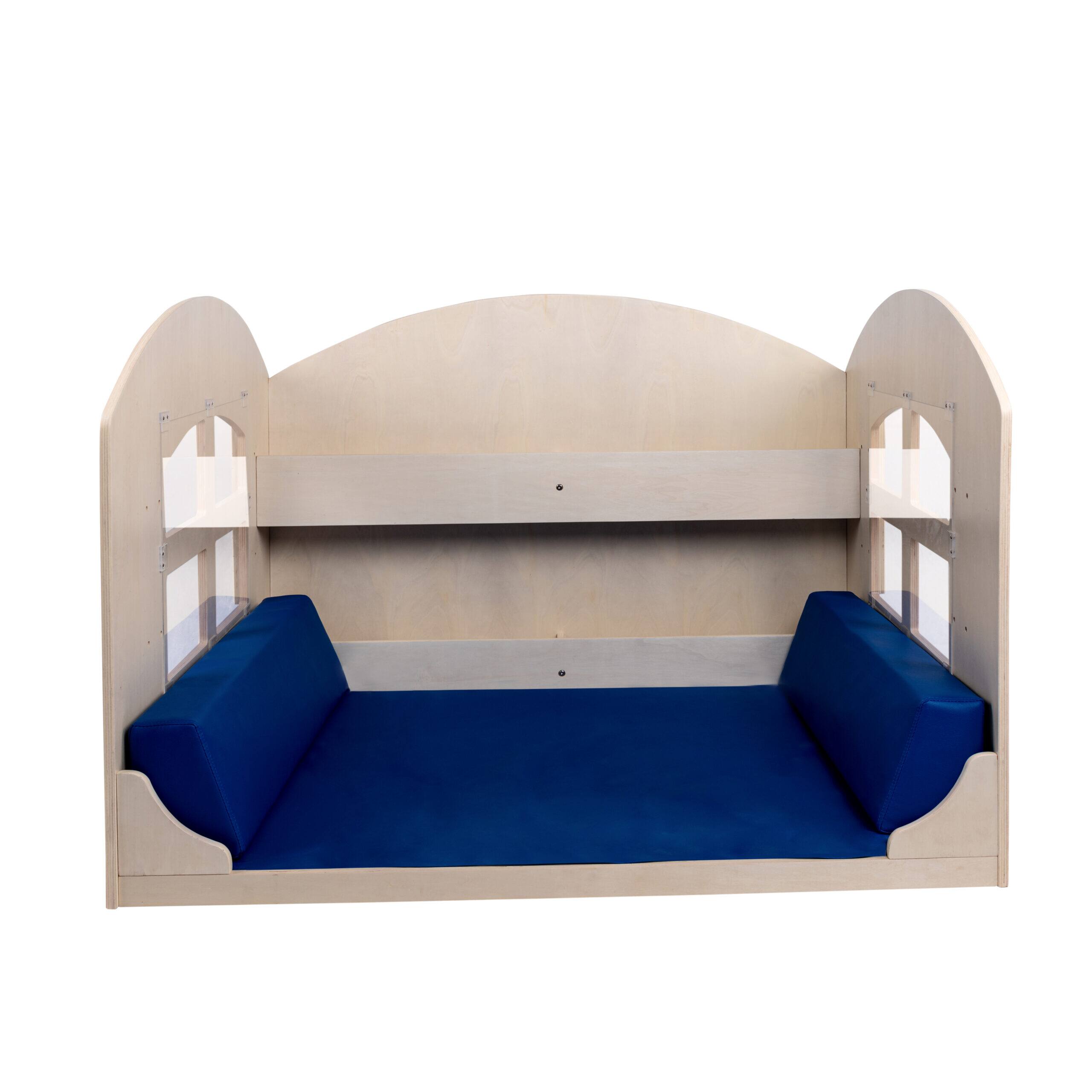 Front. Children's Factory - Reading Nook with Book Shelves - RTA - Blue.