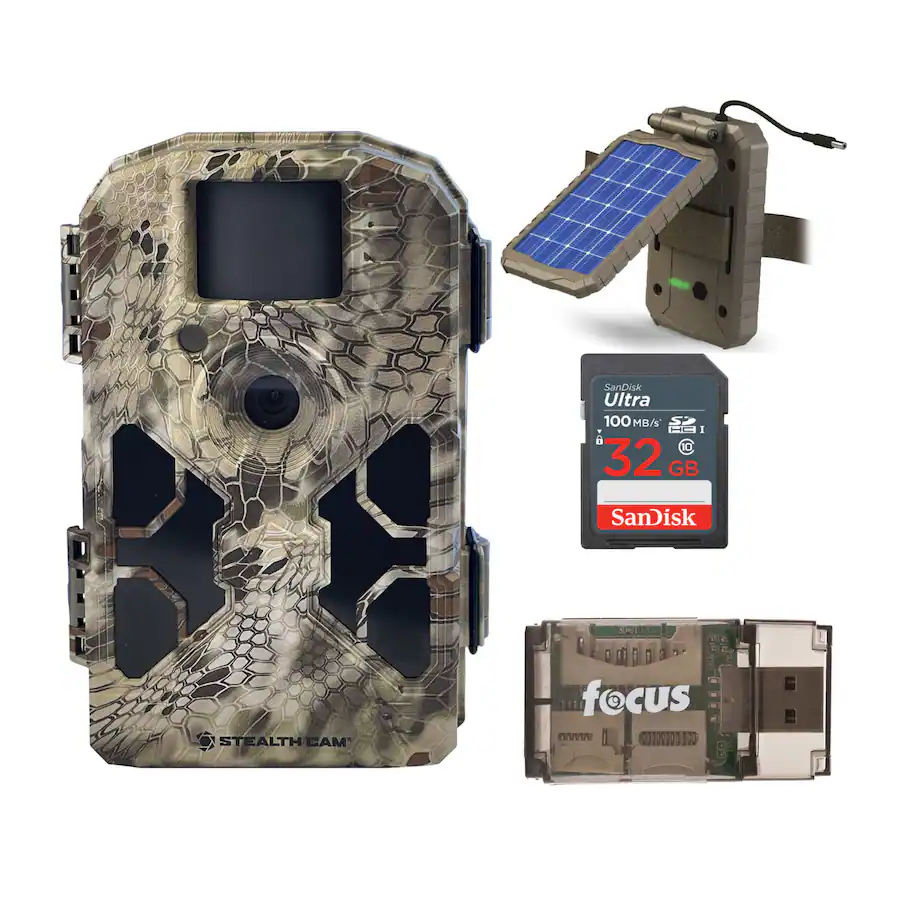 Stealth Cam 2022 Trail Camera with Solar Power Panel and 32GB SD