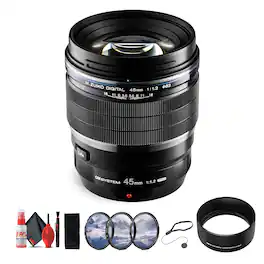Bundle - OM System - M.Zuiko Digital ED 45mm f/1.2 PRO Lens - Black
