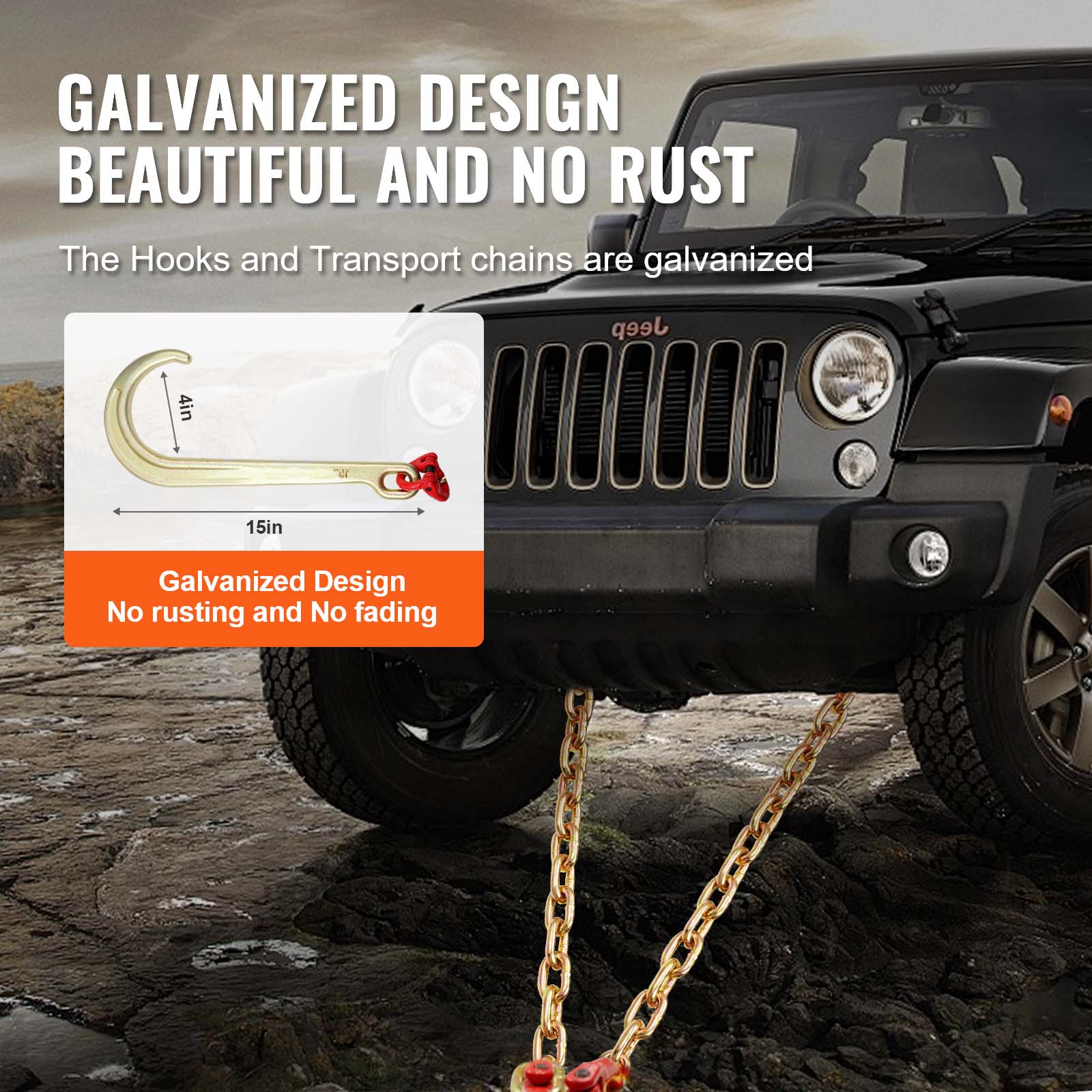 GALVANIZED DESIGN BEAUTIFUL AND NO RUST

The Hooks and Transport chains are galvanized

Galvanized Design
No rusting and No fading