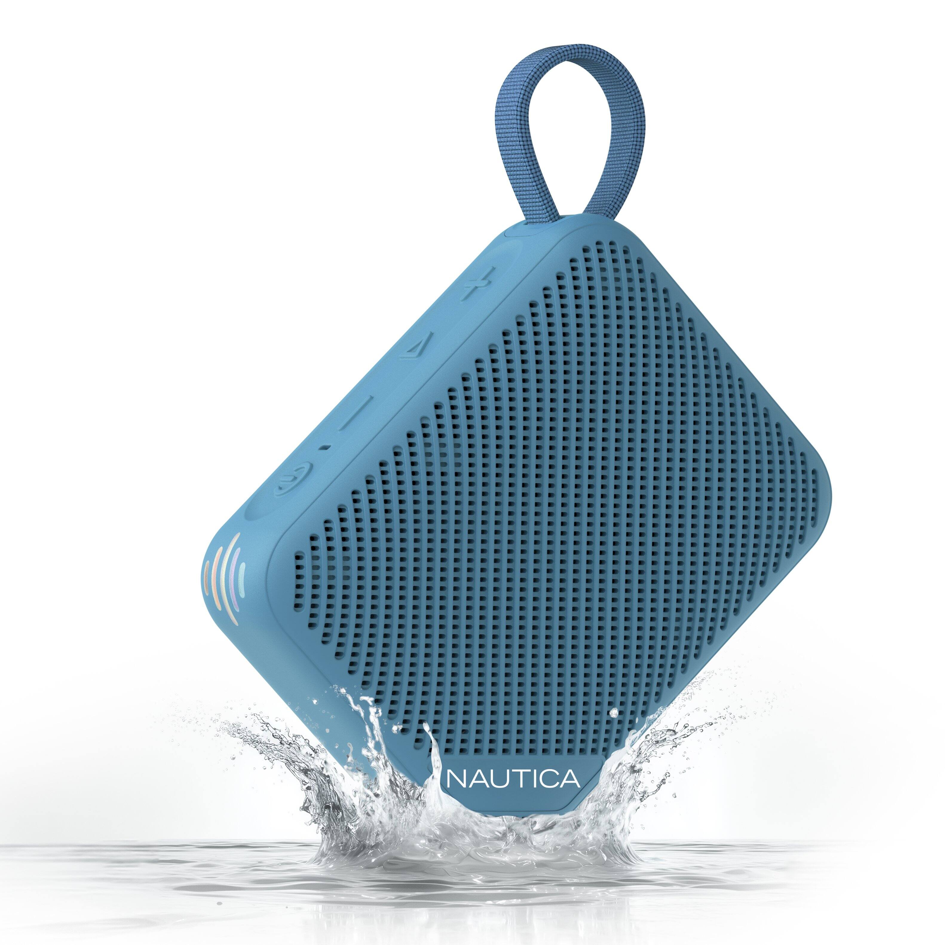 Front. Nautica - Nautica Nayman SP500 Portable Bluetooth Speaker, 12W Sound, Waterproof, 9H Playtime, Shower, Outdoor (Blue) - Blue.