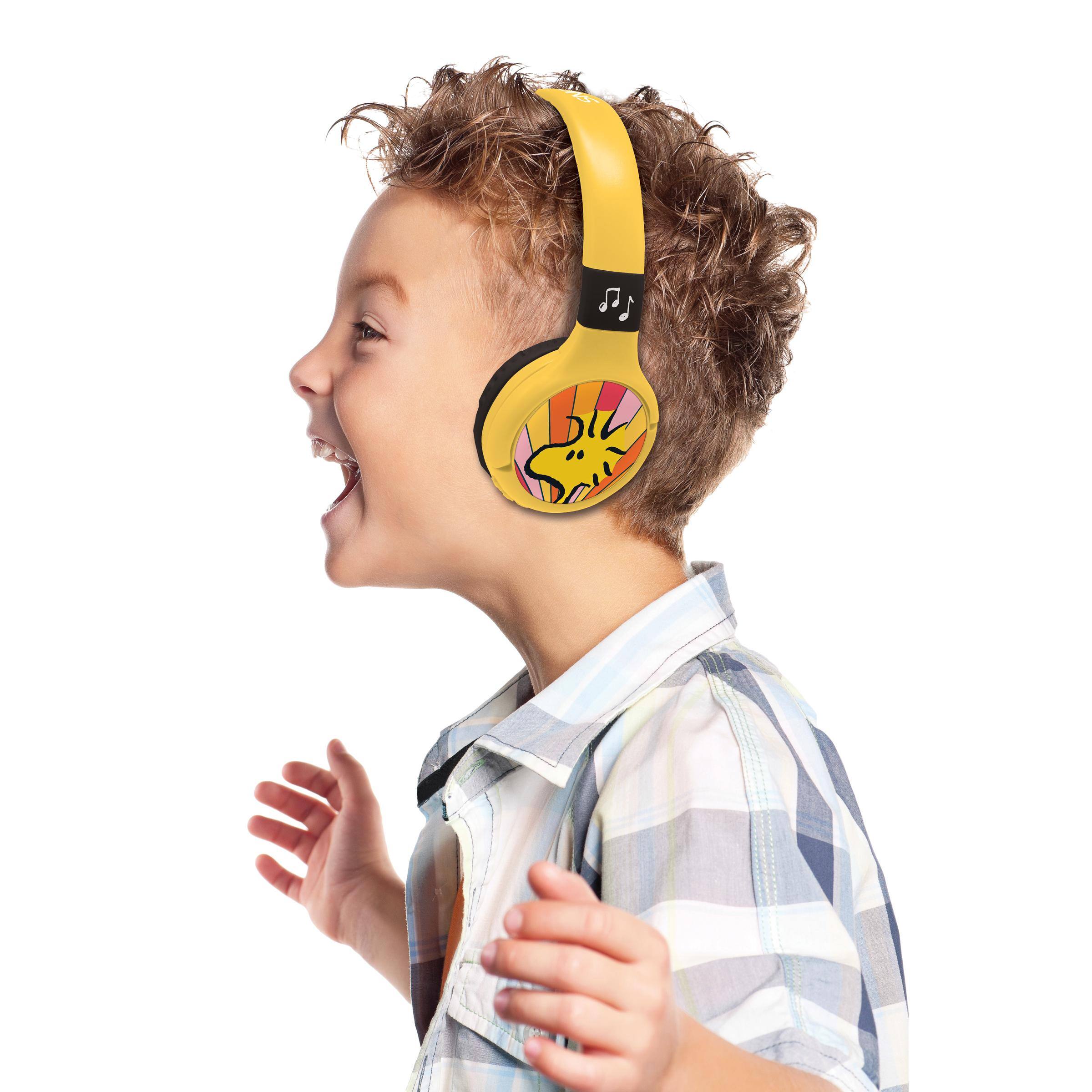 Alt View 3. Lexibook - 2 in 1 Bluetooth® and Wired comfort foldable Headphones with safe volume limitation and Snoopy Design.