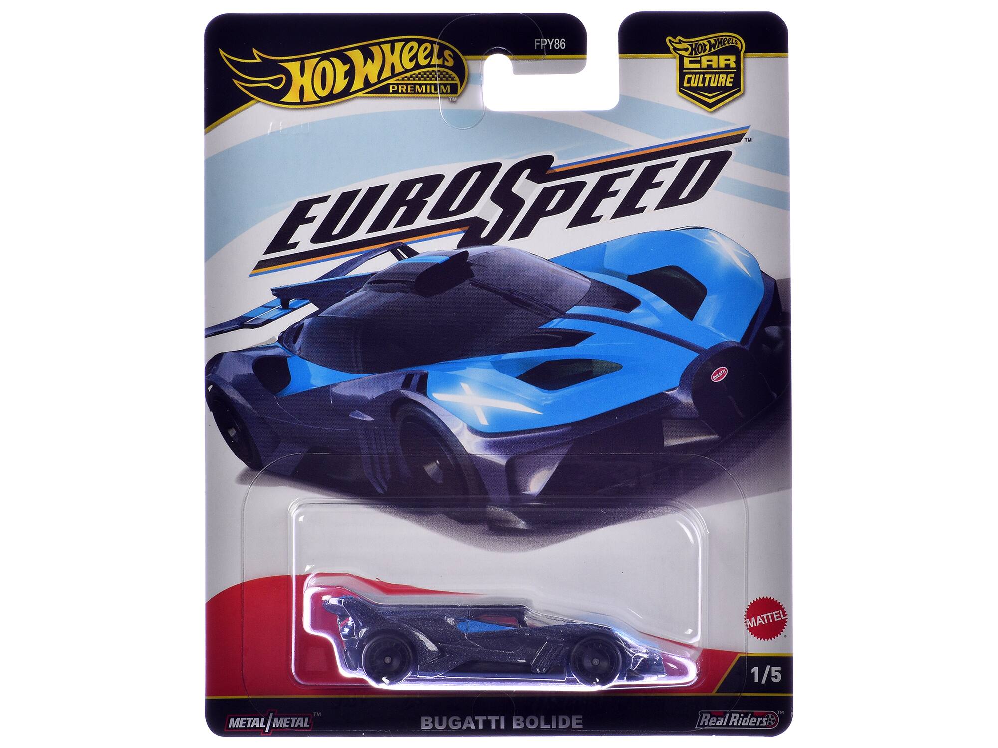 FPY86 HOT WHEELS PREMIUM M CAR CULTURE TM EURO SPEED A PIAR EMATTEL 1/5 1M METAL|METAL METAL METAL BUGATTI BOLIDE -- Riders