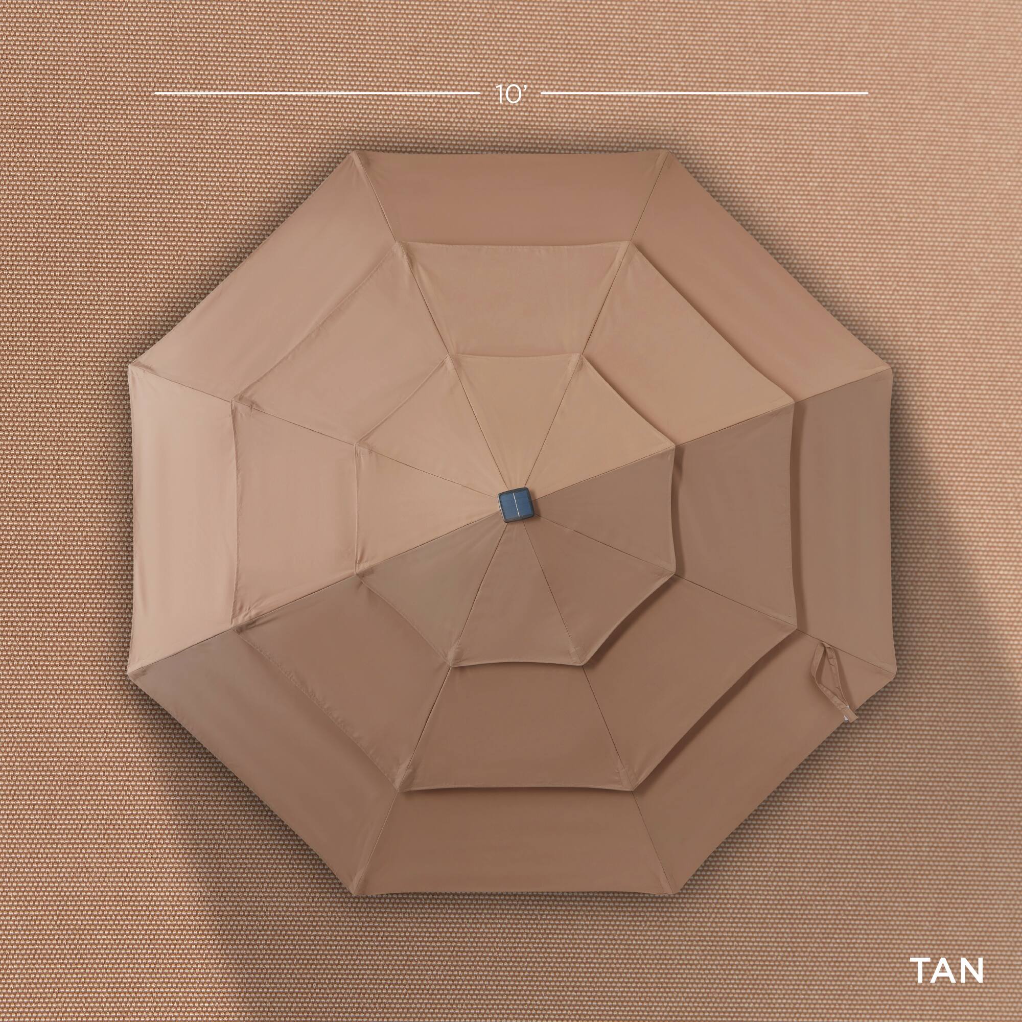 Alt View 5. Best Choice Products - Best Choice Products 10ft 3-Tier Solar Patio Umbrella w/ 24 LED Lights, Tilt Adjustment, Easy Crank - Tan - Tan.