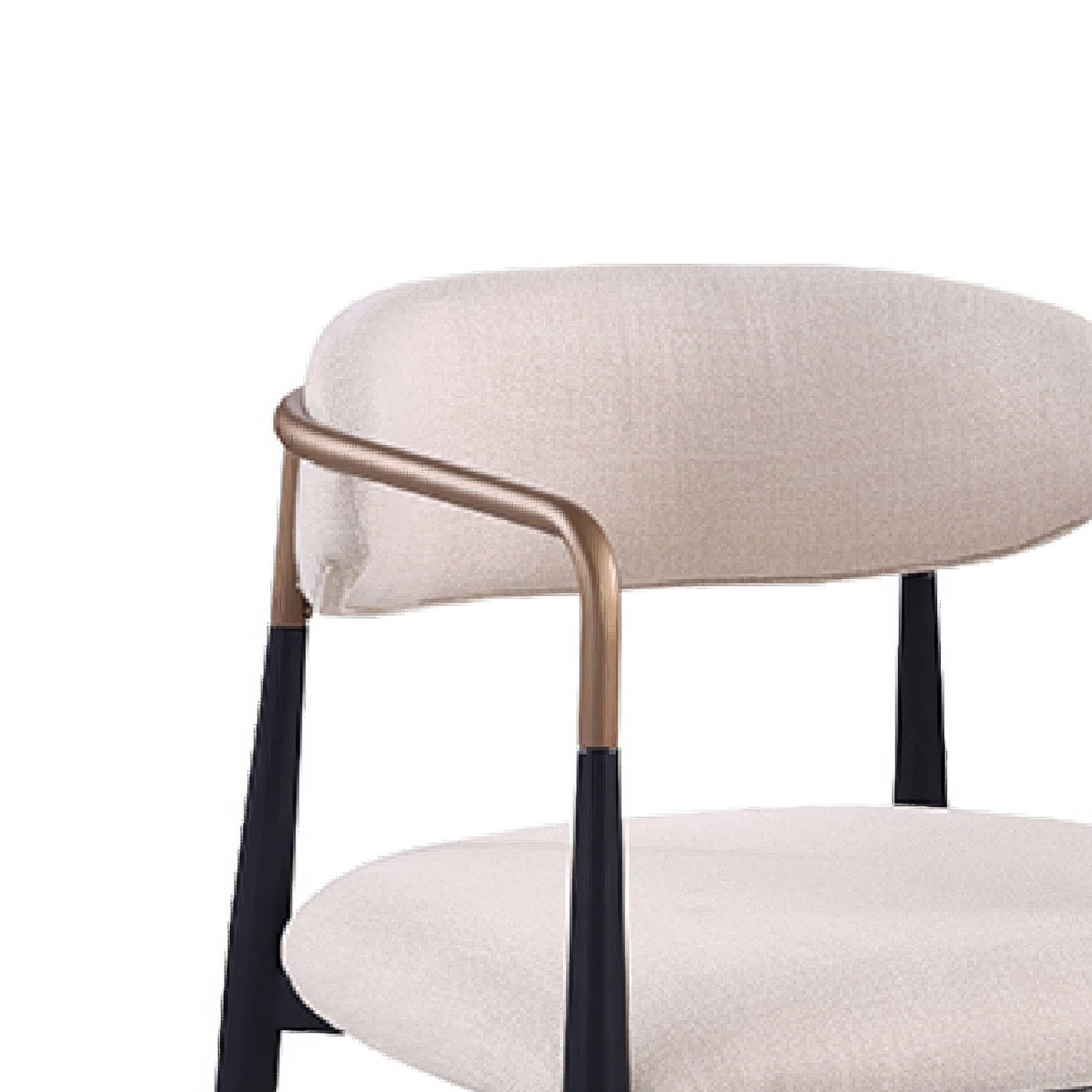 Manhattan Lane Nean Dining Side Chair Set of 2, Gold Metal Arms, White ...