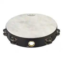 Remo - TA-5210-70 Fiberskyn Tambourine, Pre-Tuned, 10" Diameter, 8 Pairs Double-Row Jingles
