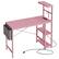 Angle. Bestier - 44-inch Gaming Desk with 4-Tier Storage Shelves, RGB Lights & USB Charging - Pink Carbon Fiber.