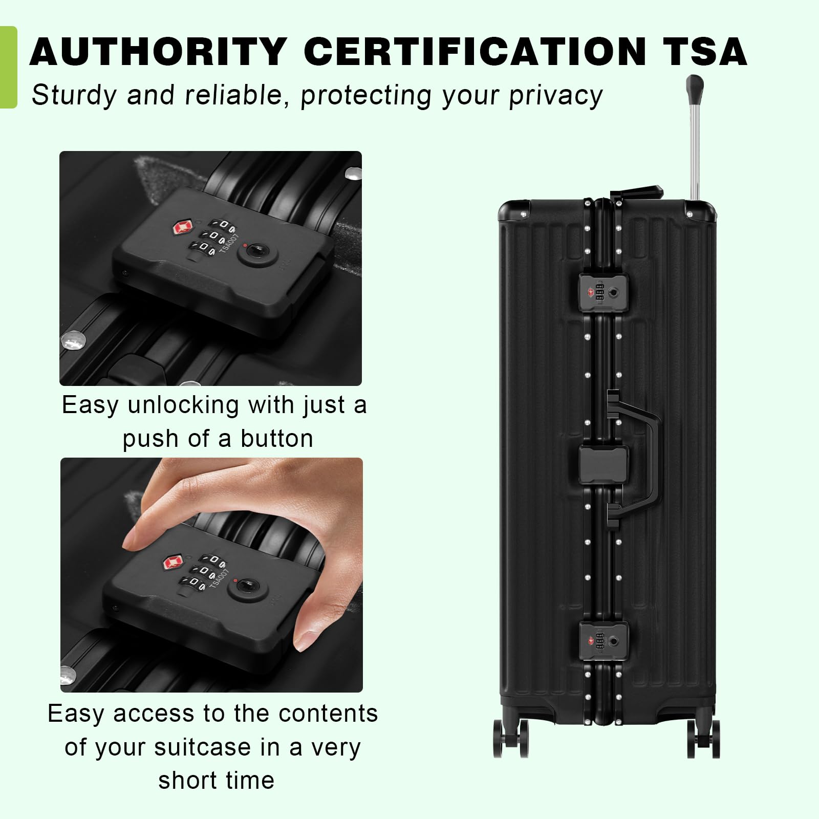 Brick Attic 20 Inch Luggage PC+ABS Aluminum Frame Zipperless