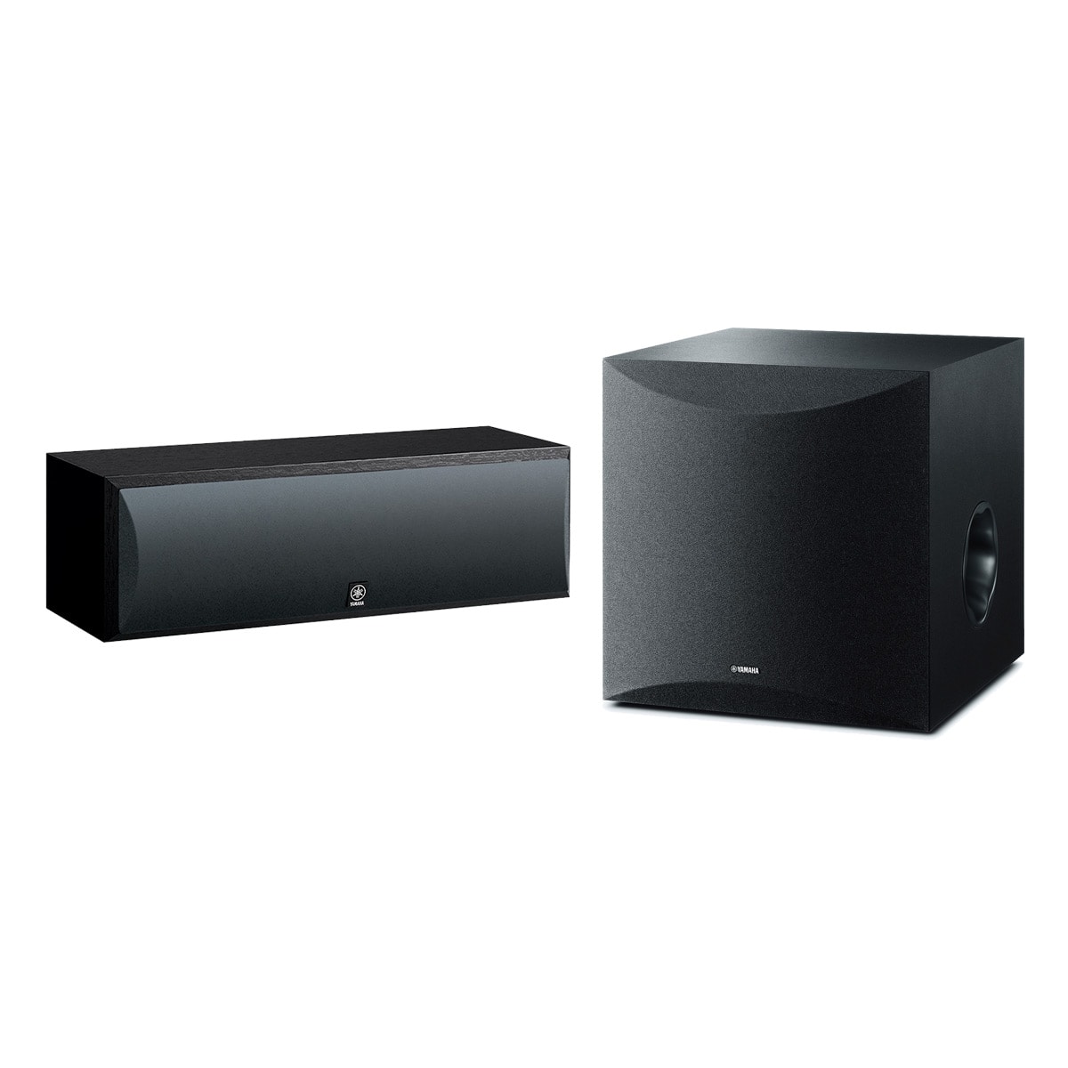 Yamaha - NS-SW100BL 10 Inch Powered Subwoofer & NS-C210BL Center Channel Speaker Bundle - Black