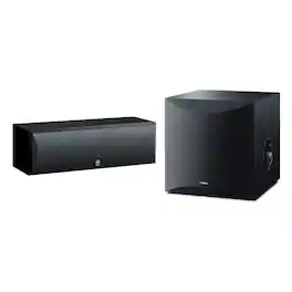 Yamaha - NS-SW100BL 10 Inch Powered Subwoofer & NS-C210BL Center Channel Speaker Bundle - Black