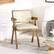Back. Costway - Set of 2 Rattan Accent Chairs Leathaire Dining Chairs Modern Living Room Chairs - White + Natural.