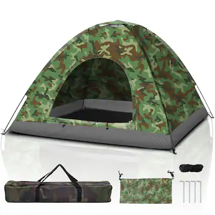 Front. Winado - Camping Tent, Portable Dome Tent 78*53in for 3-4 Person Waterproof for Outdoor Hiking Climbing Camping Backpacking - Camouflage.