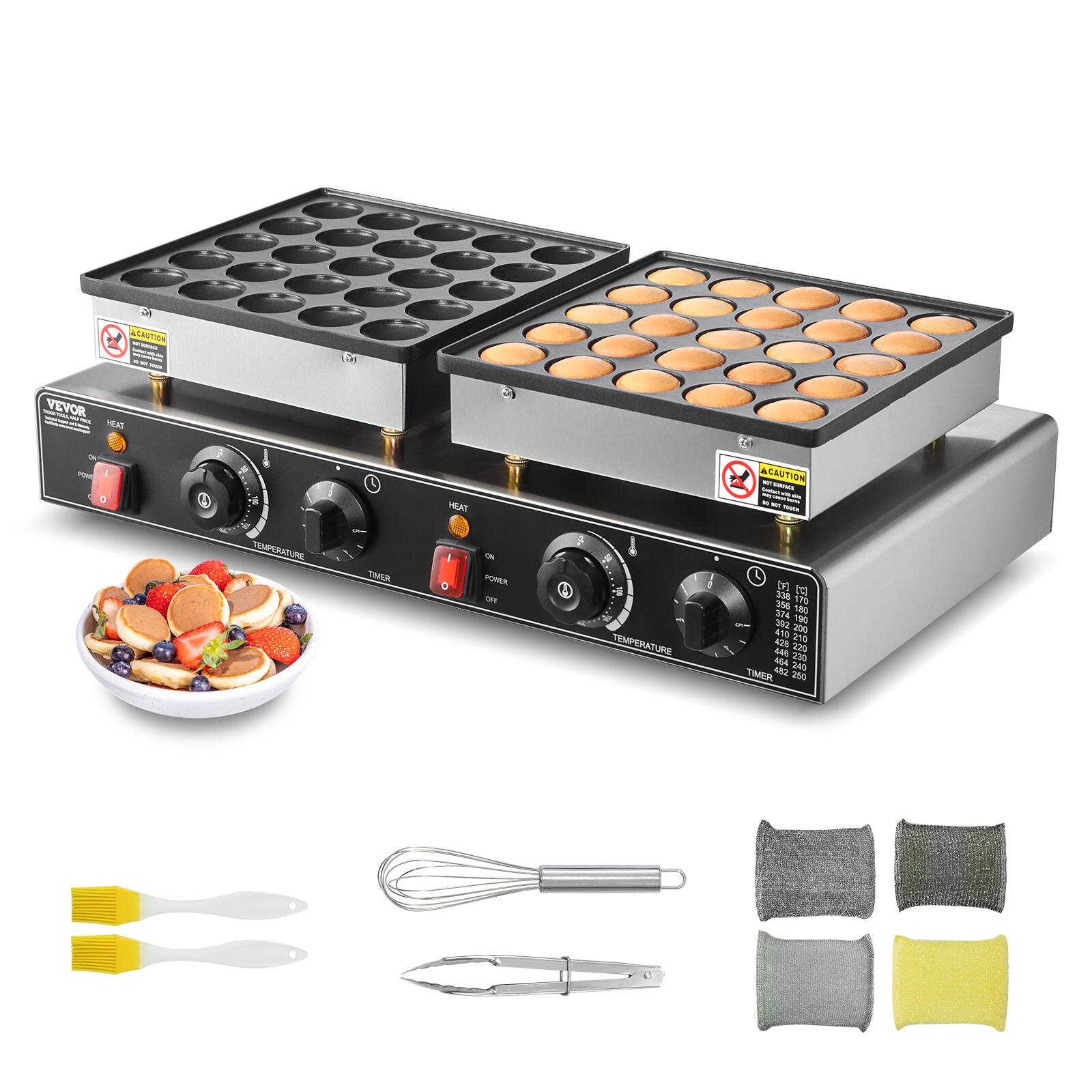 K
16
CAUTION

VEVOR HEAT
ON POWD I O
120 TEMPERATURE
5- TIMER
HEAT ON O POWER OFF
TEMPERATURE
CAUTION 100 WINCL Vitaminal W 10% - [F] (t) 338 170 356 180 374 150 302 200 410 210 428 220 448 230 484 240 TIMER 482 250