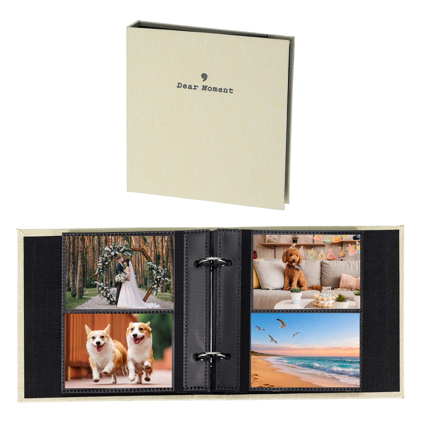 Unique Bargains - Small Photo Album 5.9x5.7 Inch Linen Picture Book, 25 Pages Holds 100 Photos Art Presentation Folder - Beige White price history on PriceWatchPro