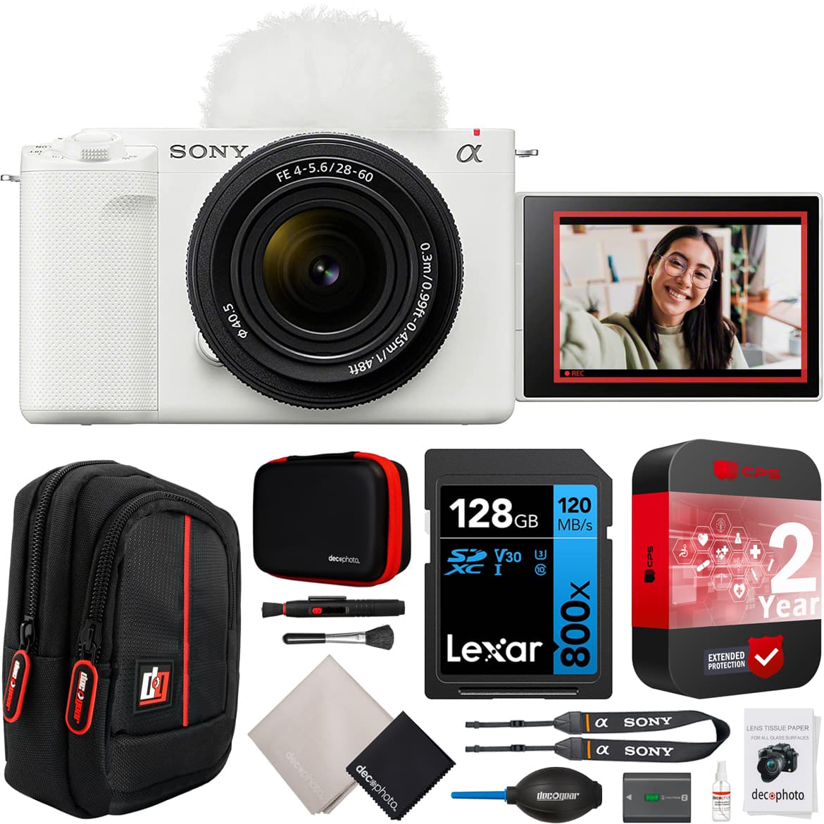 Bundle - Sony - ZV-E1 Full Frame Mirrorless Vlog Camera White + 28-60mm Lens + 2-Year Extended Warranty Package price history on PriceWatchPro
