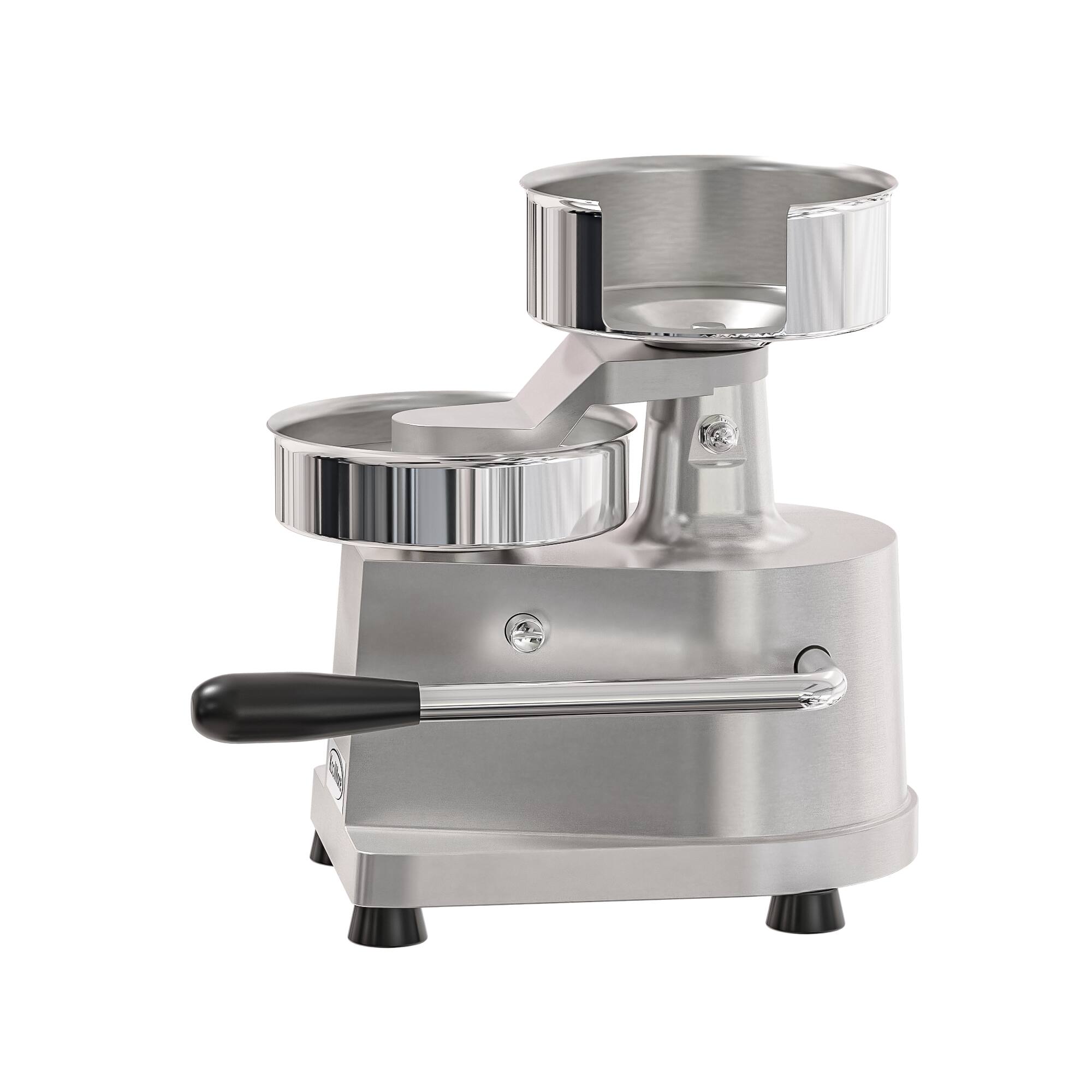 Angle. Koolmore - 5 in. Heavy-Duty Hamburger Patty Molding Press with Handle, CHM-5. - Stainless Steel.