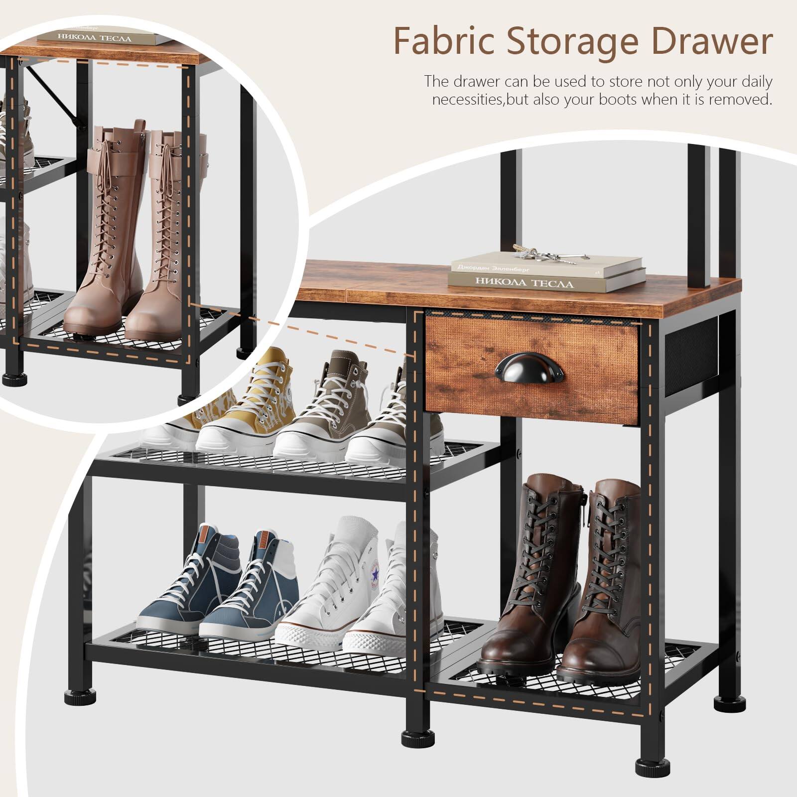 Fabric Storage Drawer

The drawer can be used to store not only your daily necessities, but also your boots when it is removed.