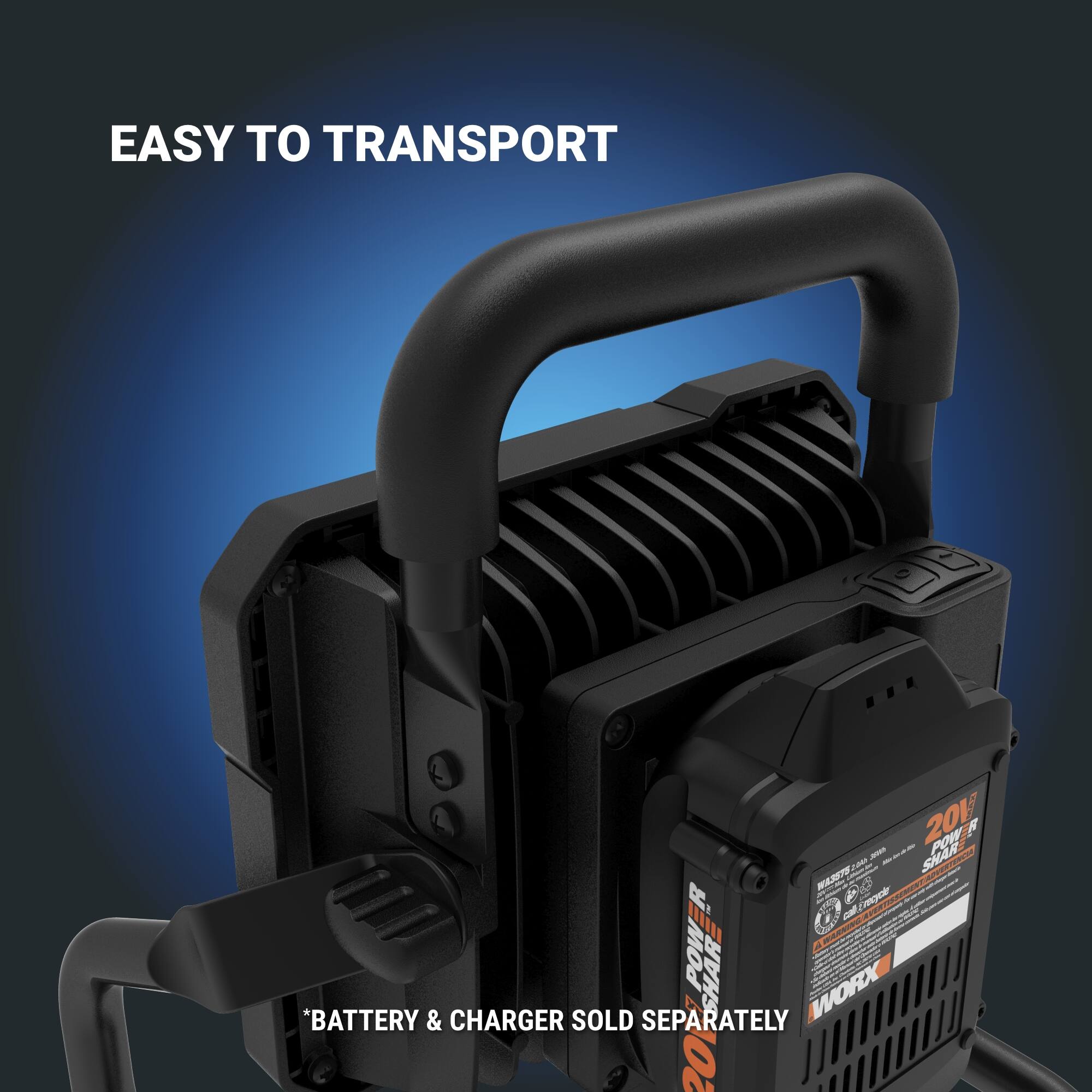 Easy to transport 2019 - - SHAR - F -  OR POW- SHAR- *BATTERY & CHARGER SOLD SEPARATELY WORX 20