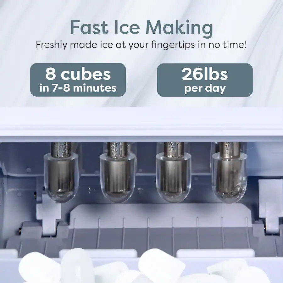 Igloo 26 Pound Automatic Portable Countertop Ice Maker Machine White ...