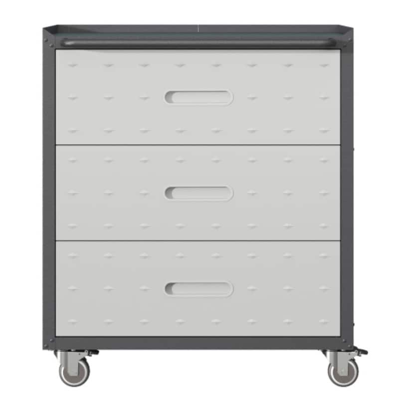 ALEXOUN - Heavy-Duty Metal Storage Cabinet with Wheels,3 Drawer Tool Cabinet,Simple Design & Easy to Use for Garage, Office, Home - Gray