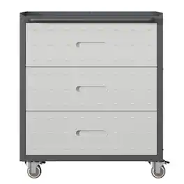ALEXOUN - Heavy-Duty Metal Storage Cabinet with Wheels,3 Drawer Tool Cabinet,Simple Design & Easy to Use for Garage, Office, Home - Gray