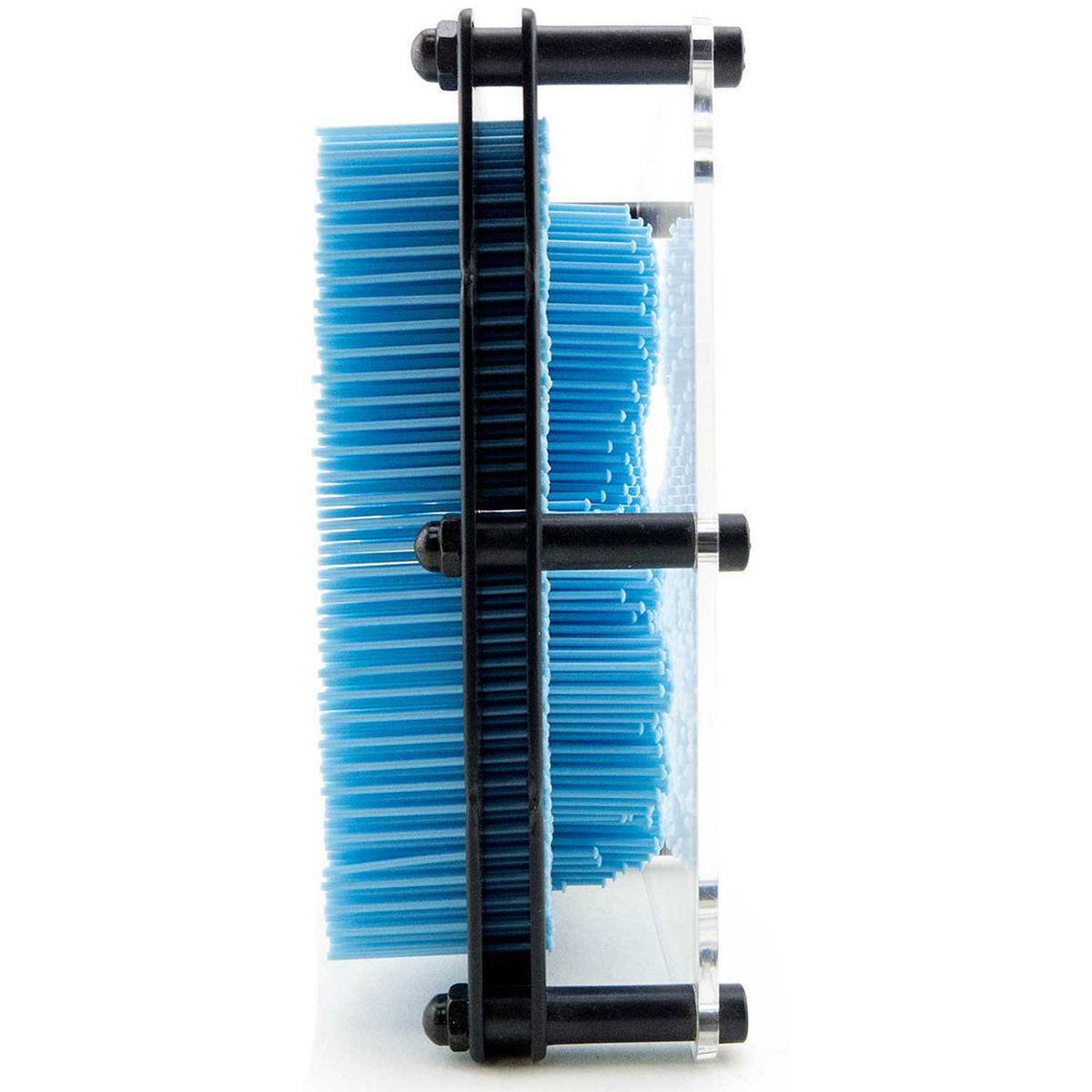 Left. JuzToys - 3D Pin Art Board Game Toy, Classic Pin Impression Desk Toys Sculpture for Children Adults, Light Blue - Blue.