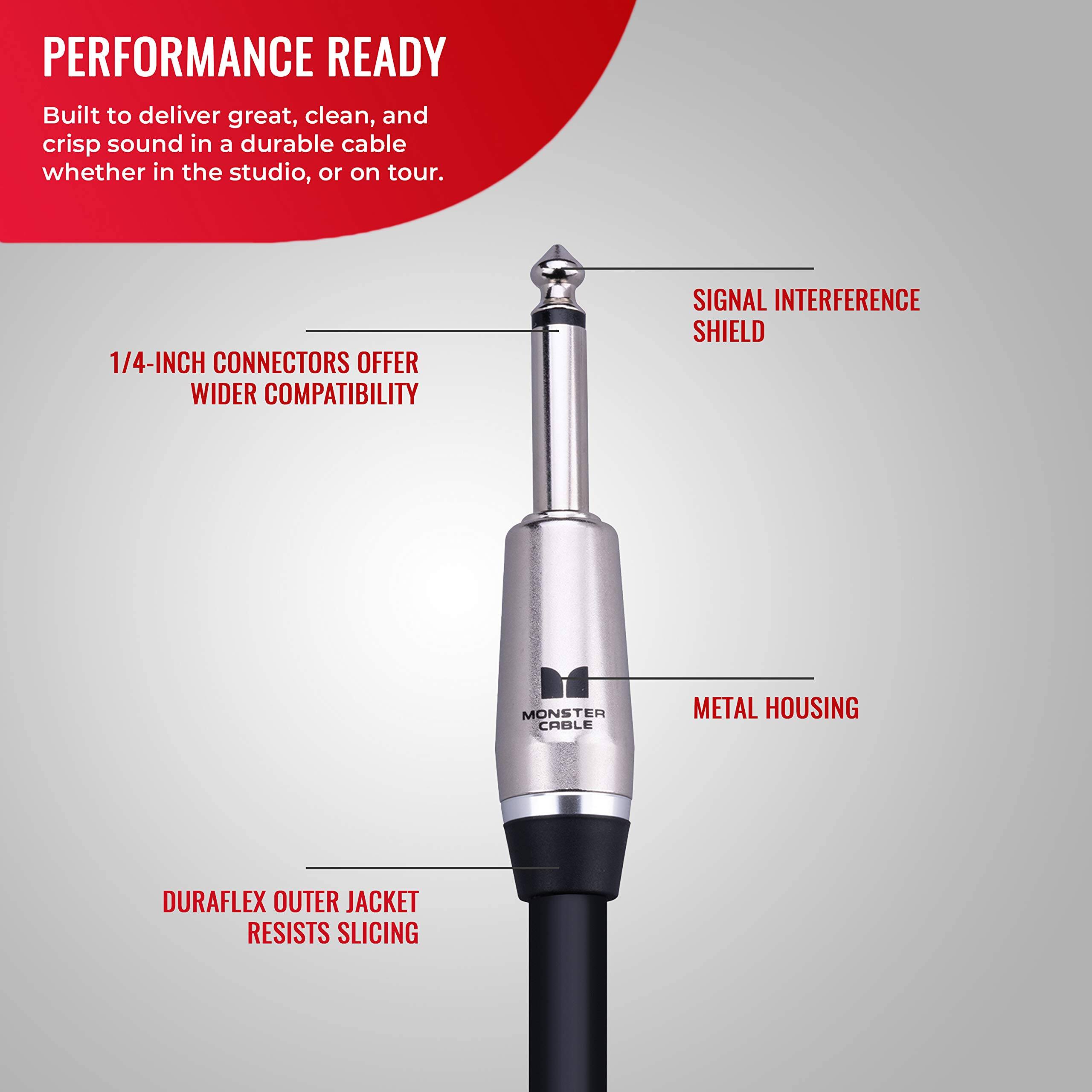 PERFORMANCE READY  
Built to deliver great, clean, and crisp sound in a durable cable whether in the studio, or on tour.

1/4-INCH CONNECTORS OFFER WIDER COMPATIBILITY

SIGNAL INTERFERENCE SHIELD

METAL HOUSING

DURAFLEX OUTER JACKET RESISTS SLICING