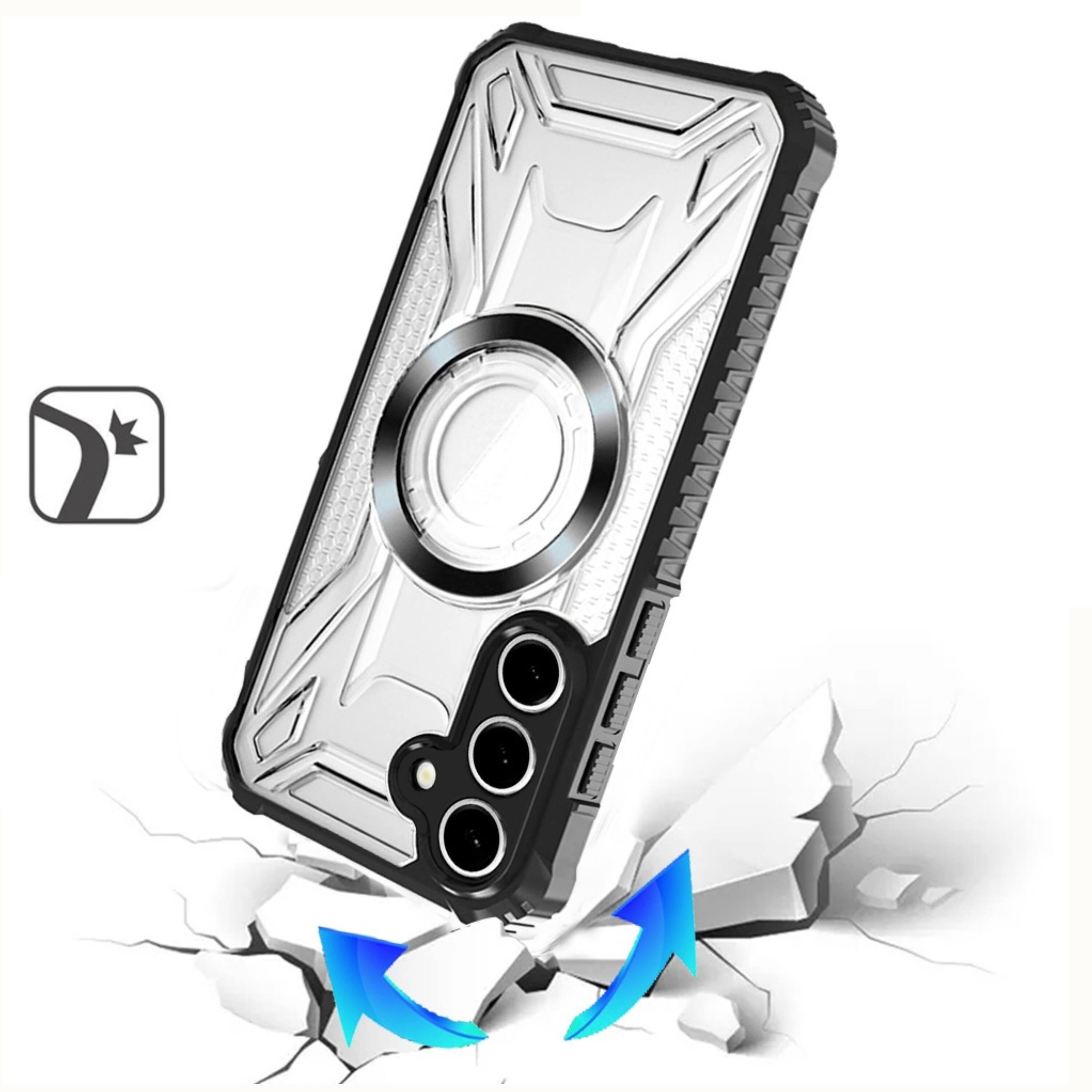 Left. Kitcheniva - Shock Absorbent Protective Cover With Tempered Glass For Samsung A27 5G Black - Black.