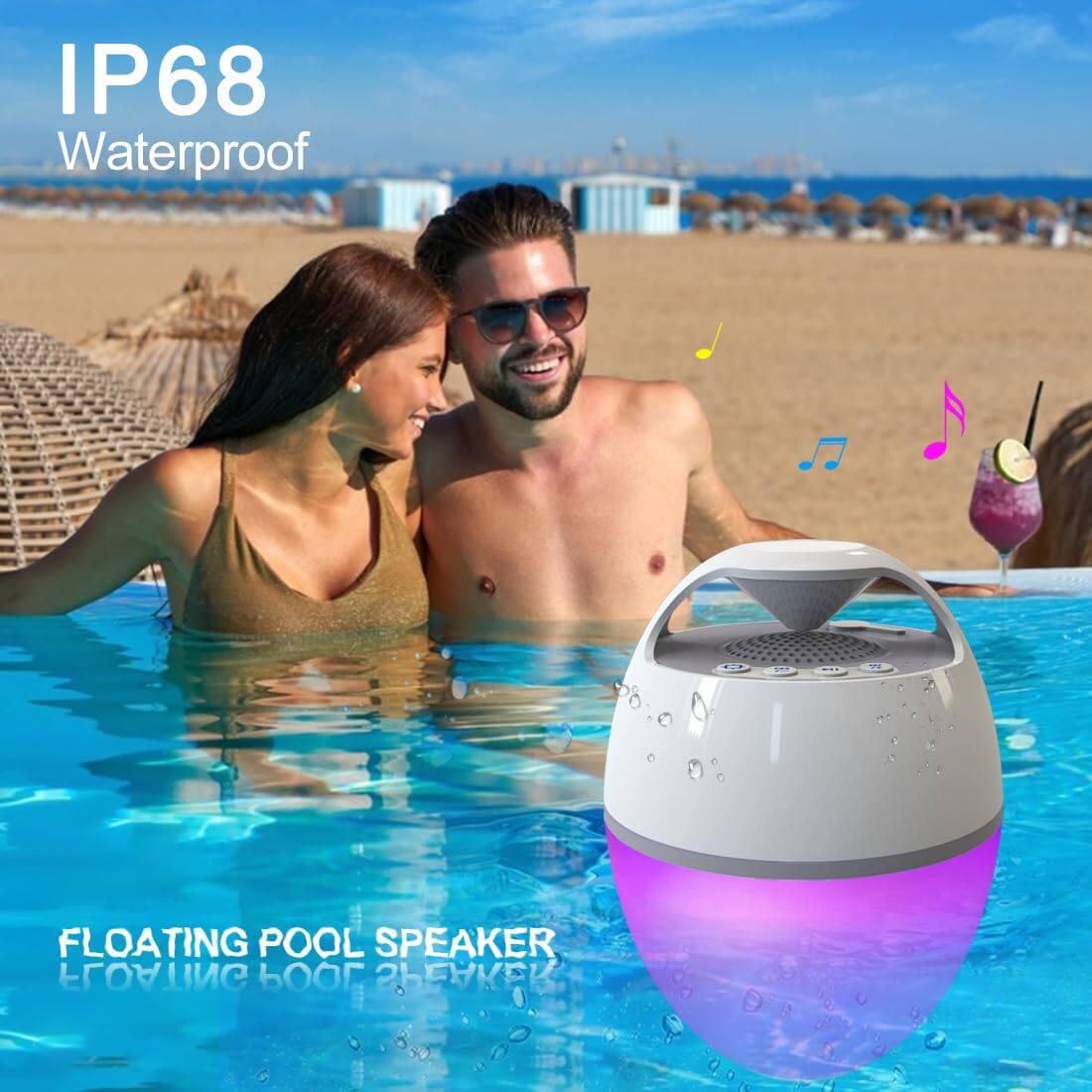 IP68 Waterproof  
Floating Pool Speaker