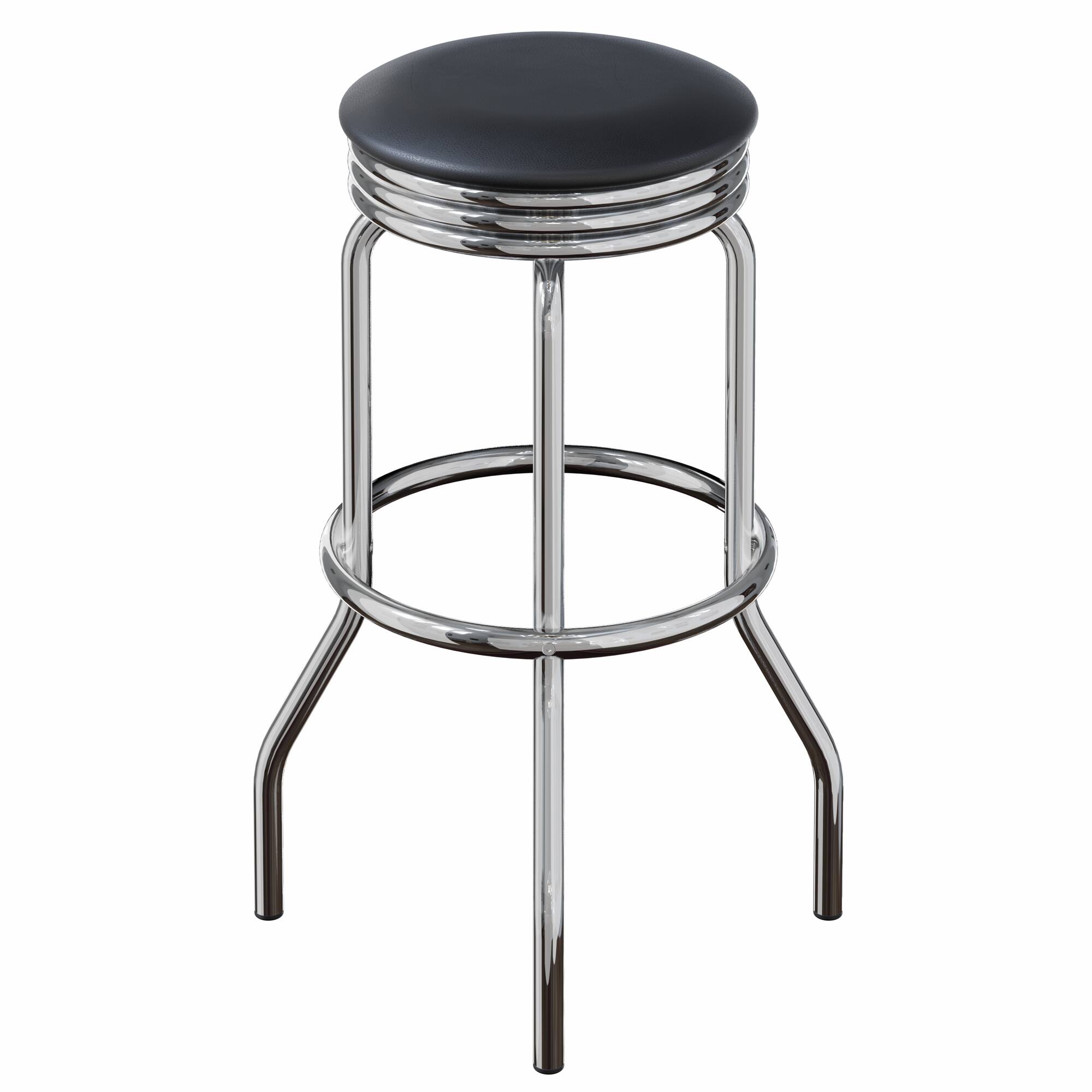 Alt View 4. Winsome Wood - Summit 2-Pc Swivel Seat Stool Set - Black/Bright Chrome.