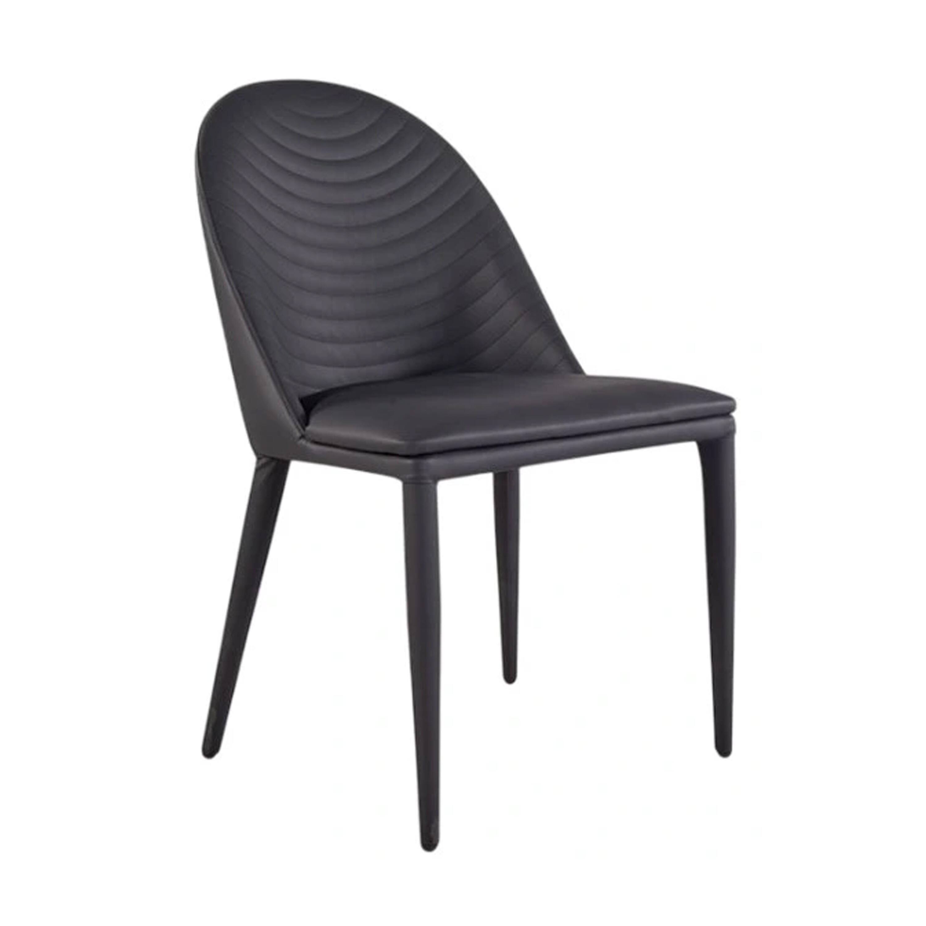 Alt View 2. Manhattan Lane - Envik Side Dining Chair Set of 2, Black Metal, Faux Leather, Foam Cushions - Black.