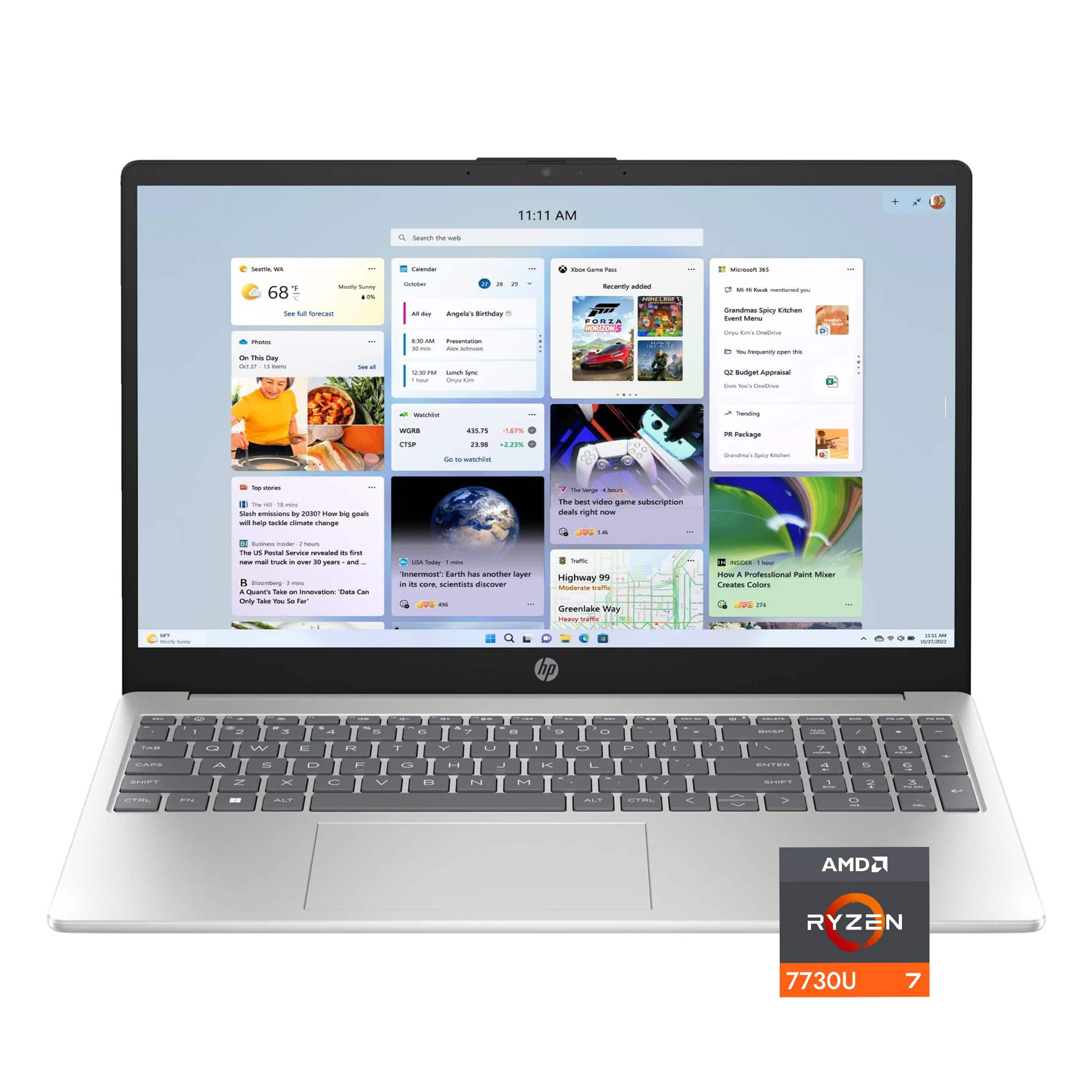 HP - 15.6" FHD Touchscreen Laptop,AMD Ryzen 7 7730U,16GB RAM,1TB SSD,AMD Radeon graphics,Win 11 Pro - Silver