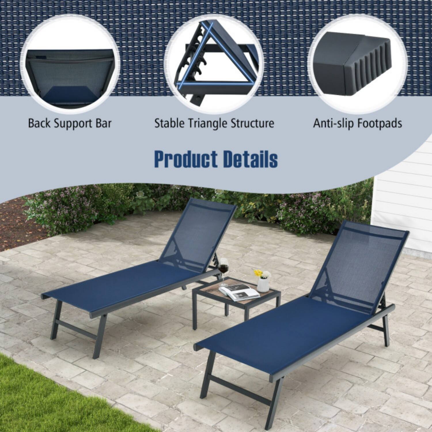 Back Support Bar  
Stable Triangle Structure  
Anti-slip Footpads  

Product Details