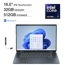 HP - Spectre x360 2-in-1 Laptop 16.0 2.8K Display (Intel Ultra 7-155H, 32GB LPDDR5X, 512GB SSD, Intel Arc, Win 11 Home) - Slate Blue