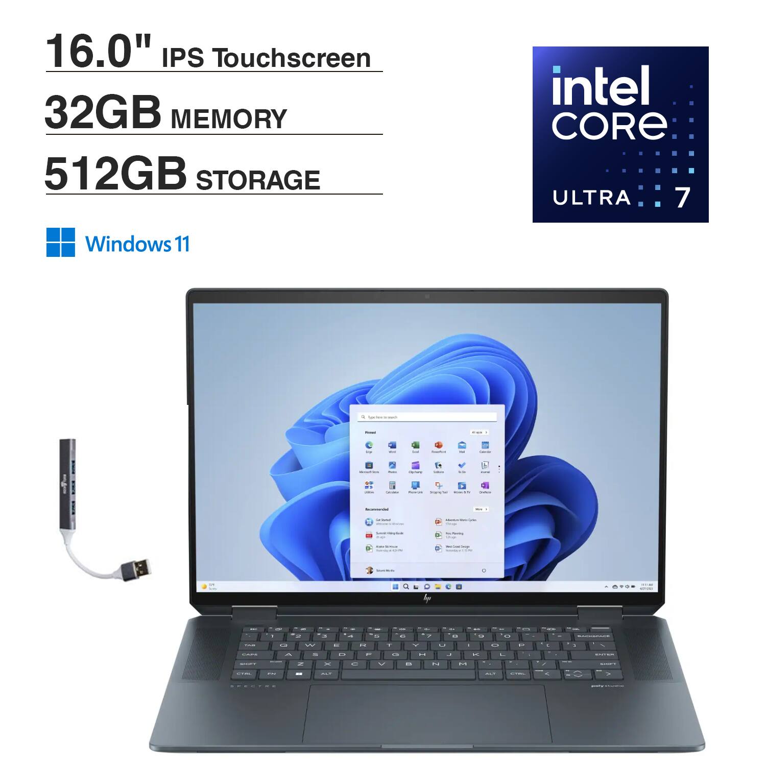 16.0" IPS Touchscreen  
32GB MEMORY  
512GB STORAGE  
intel CORE ULTRA 7  
Windows 11