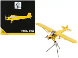 GeminiJets - Piper J-3 Cub Light Aircraft "NC 38759" Yellow with Black Stripes "Gemini General Aviation" Series 1/72 - Yellow