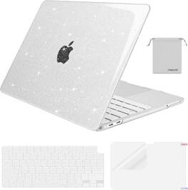mosiso - Sparkly Glitter Case for MacBook Neo Case 13 inch 2026 A3404 with A18 Pro with Keyboard Cover&Screen Protector&Pouch - Clear