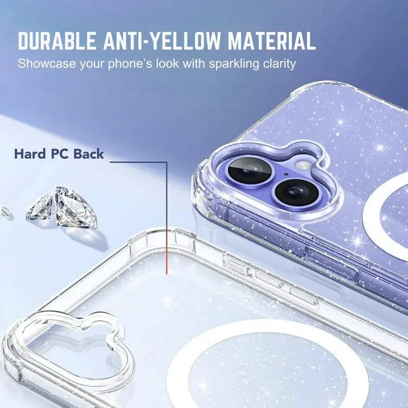 DURABLE ANTI-YELLOW MATERIAL  
Showcase your phone's look with sparkling clarity  
Hard PC Back