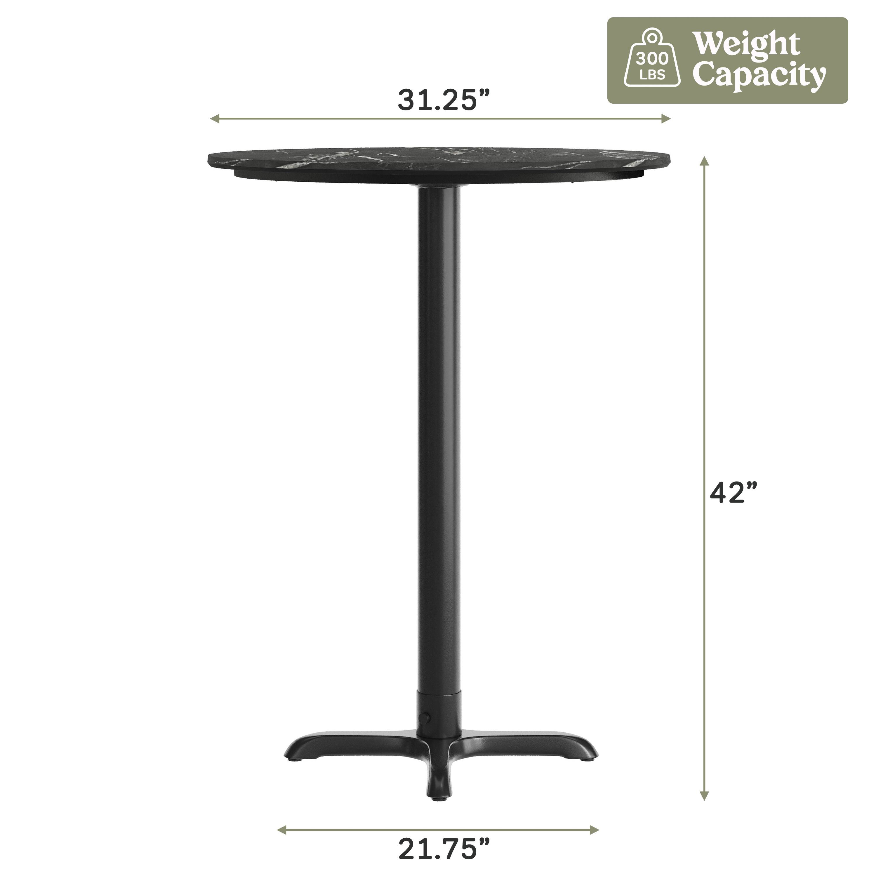31.25" 300 LBS Capacity 42" 21.75"