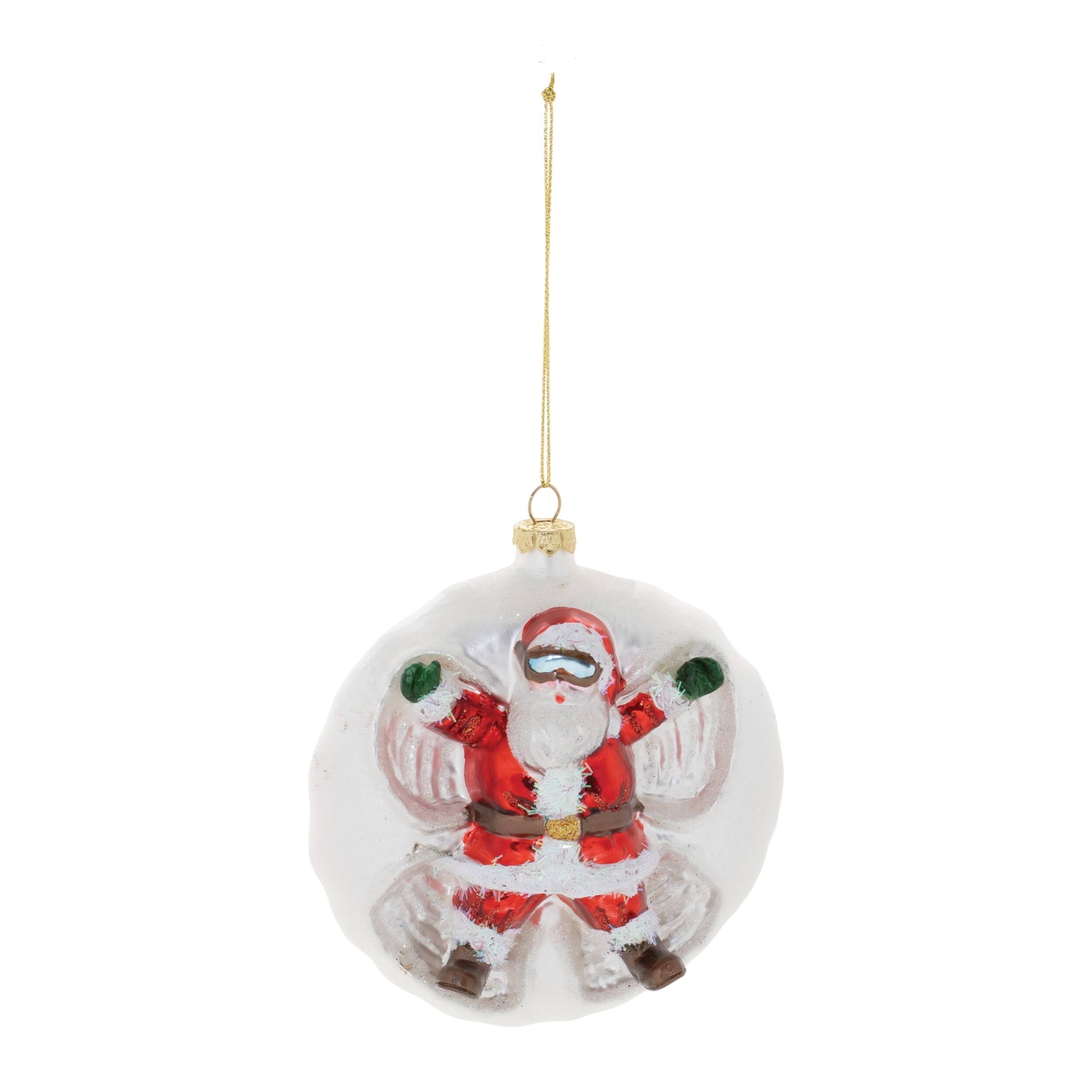 Angle. BreeBe - Santa Snow Angel Ball Ornament (Set of 6) - Red, White.