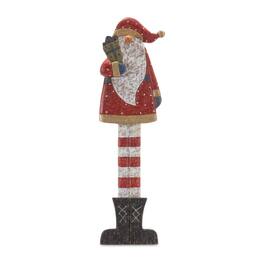 BreeBe - Tall Wooden Santa with Presents 30"H - Red, White