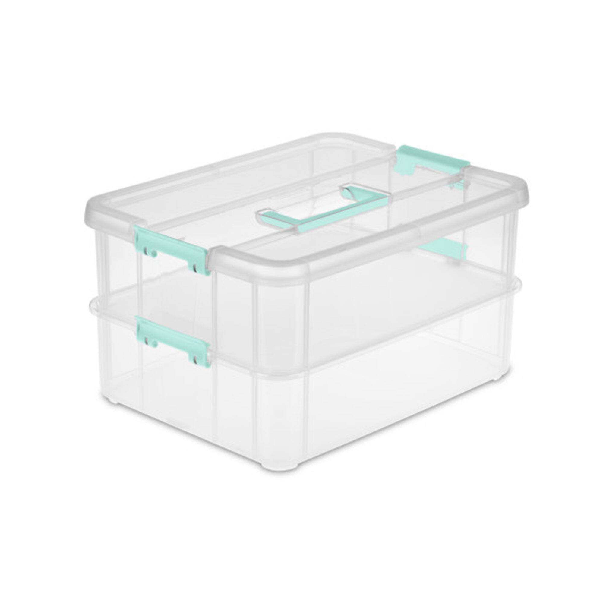 Alt View 8. Sterilite - Sterilite Stack and Carry 2 Layer Handle Box Stackable Storage Container, 4 Pack - Clear.