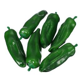 Unique Bargains - Artificial Hot Chili 6pcs 5.7in Realistic Fake Vegetable Decor for Kitchen Table Photography - Green