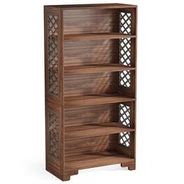 Kadyn - 70.8" Freestanding Bookshelf, 6-Tier Bookcase Display Rack Storage Shelves - Brown