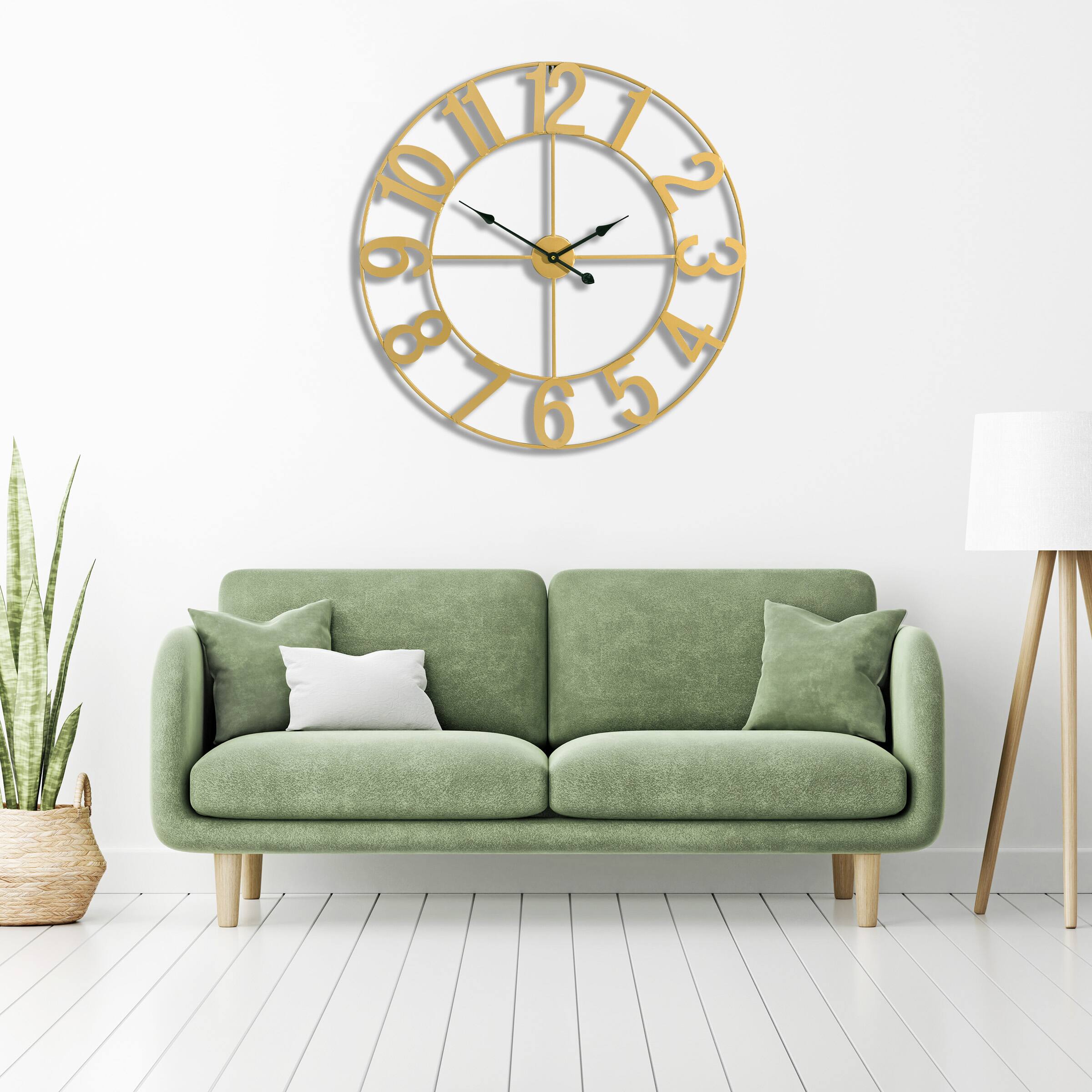Alt View 4. Sorbus - Sorbus Large Wall Clock for Living Room Decor - Wall Clock for Kitchen - 32 inch (81 CM)-Battery Operated Analog Clock - Gold.