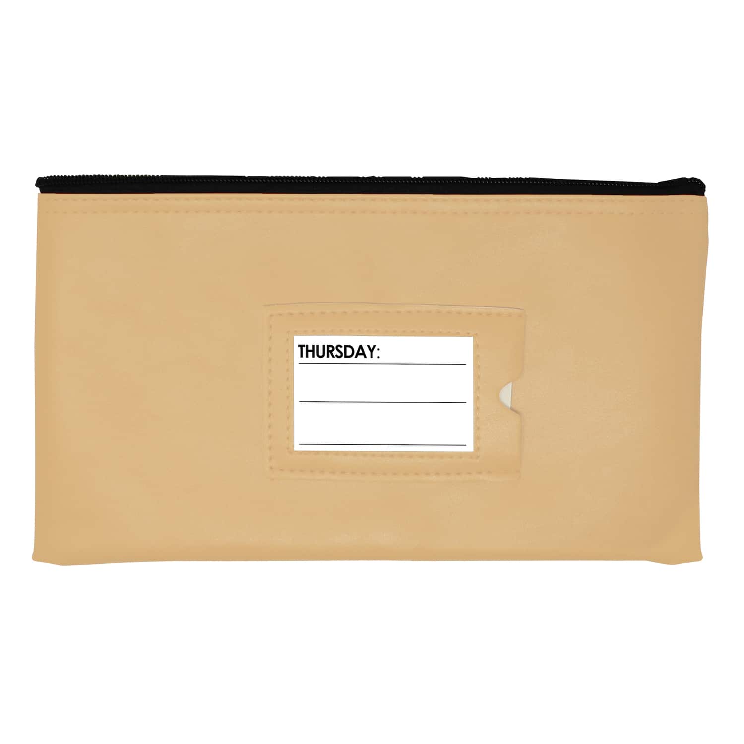 7-Day Pack of Zippered Bank Deposit Cash and Coin Bags with Card Window