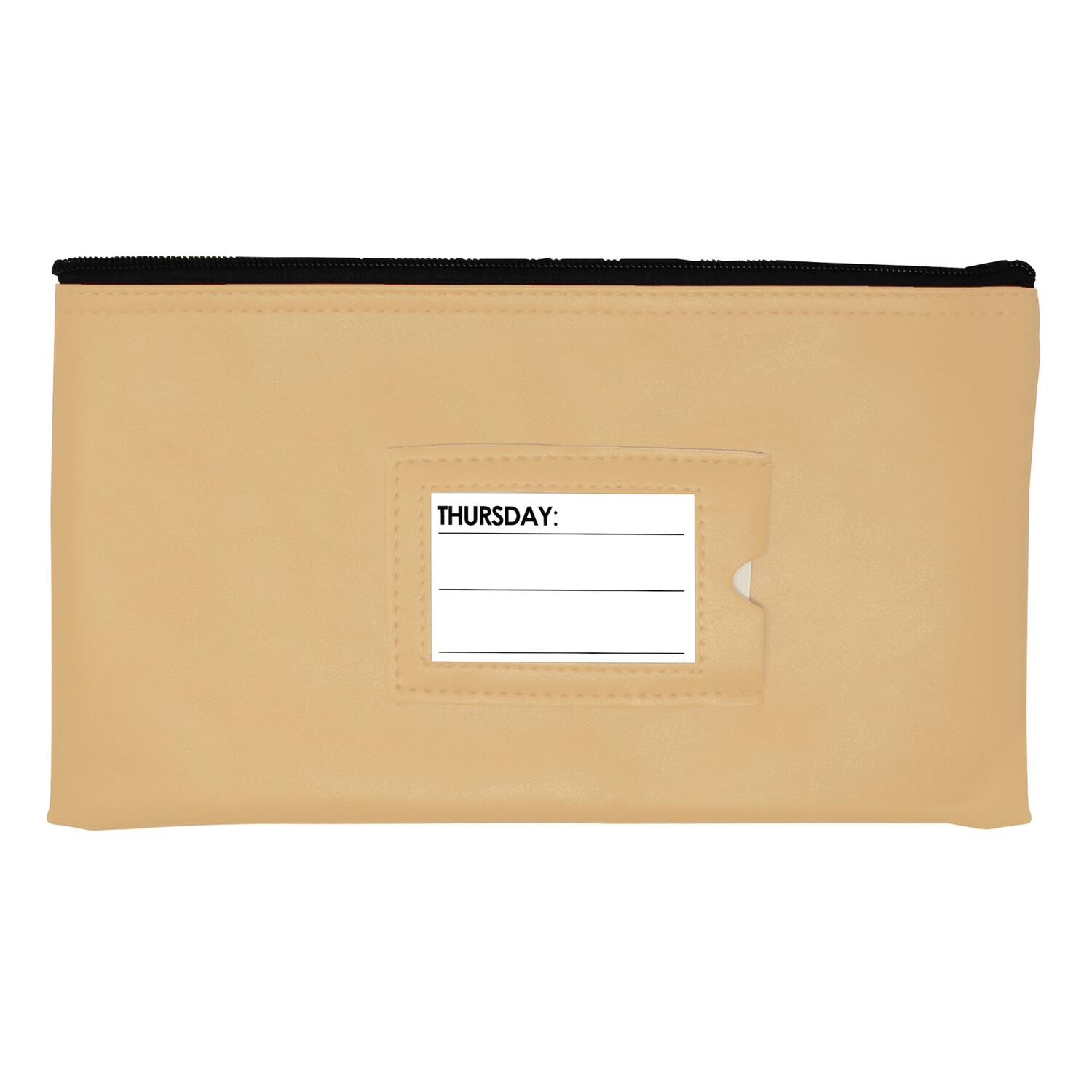 Front. Nadex Coins - 7-Day Pack of Zippered Bank Deposit Cash and Coin Bags with Card Window.