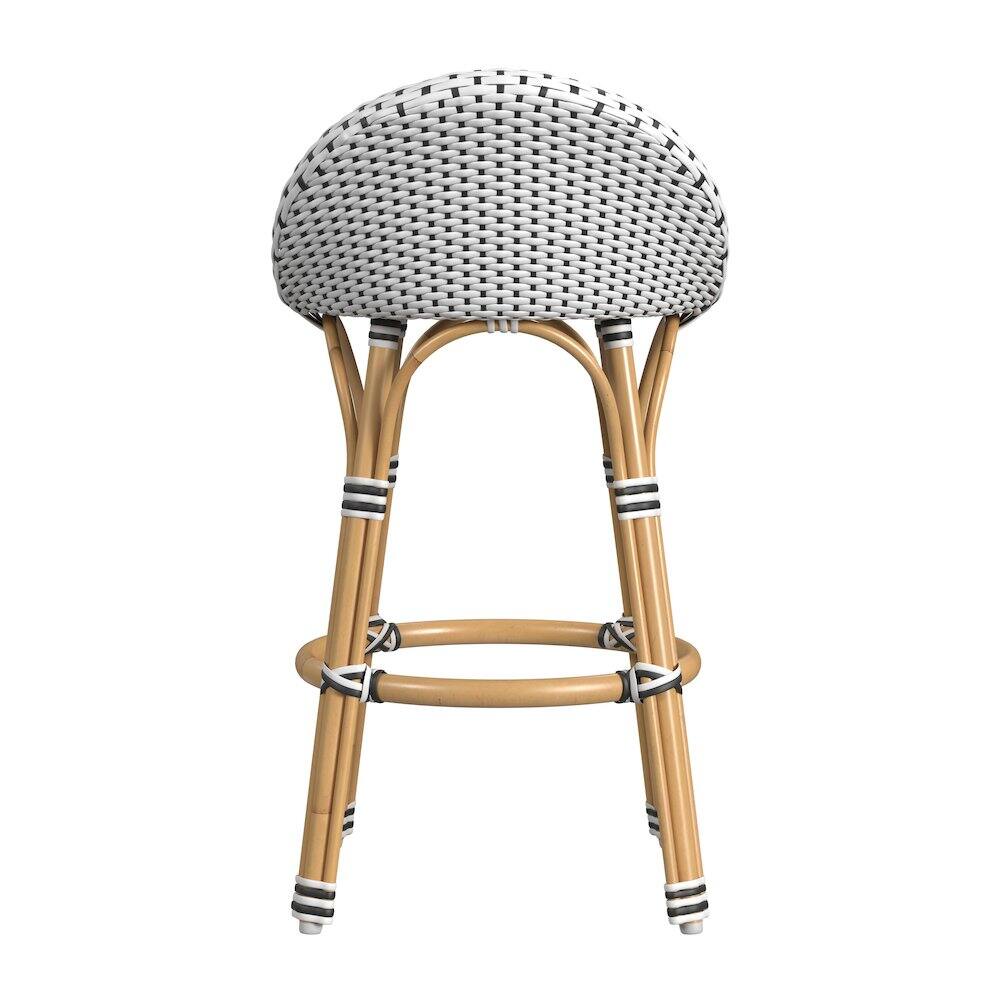 Angle. Butler Specialty - Inez 24 in. Seat Height Rattan Low Back Counter Stool - Black.