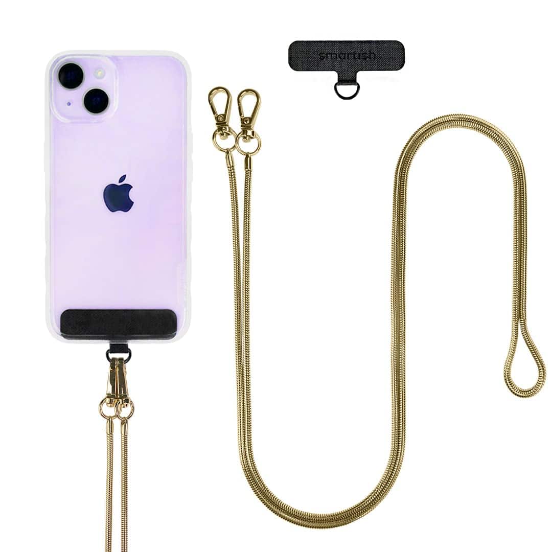 Smartish - Phone Strap - Case Clinger - iPhone Holder Crossbody Shoulder Neck Lanyard for all Phone Cases - Chain - Gold