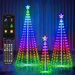 TECH SAFARI - Outdoor Christmas Tree Rgb Color Changing Smart Cone With Led Lights App&remote Control Diy Multi-color - Default